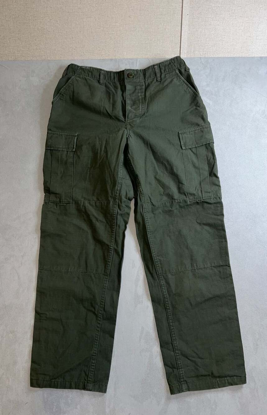 US Military Vintage Cargo Pants Green Olive Ripstop - Picture 6 of 10